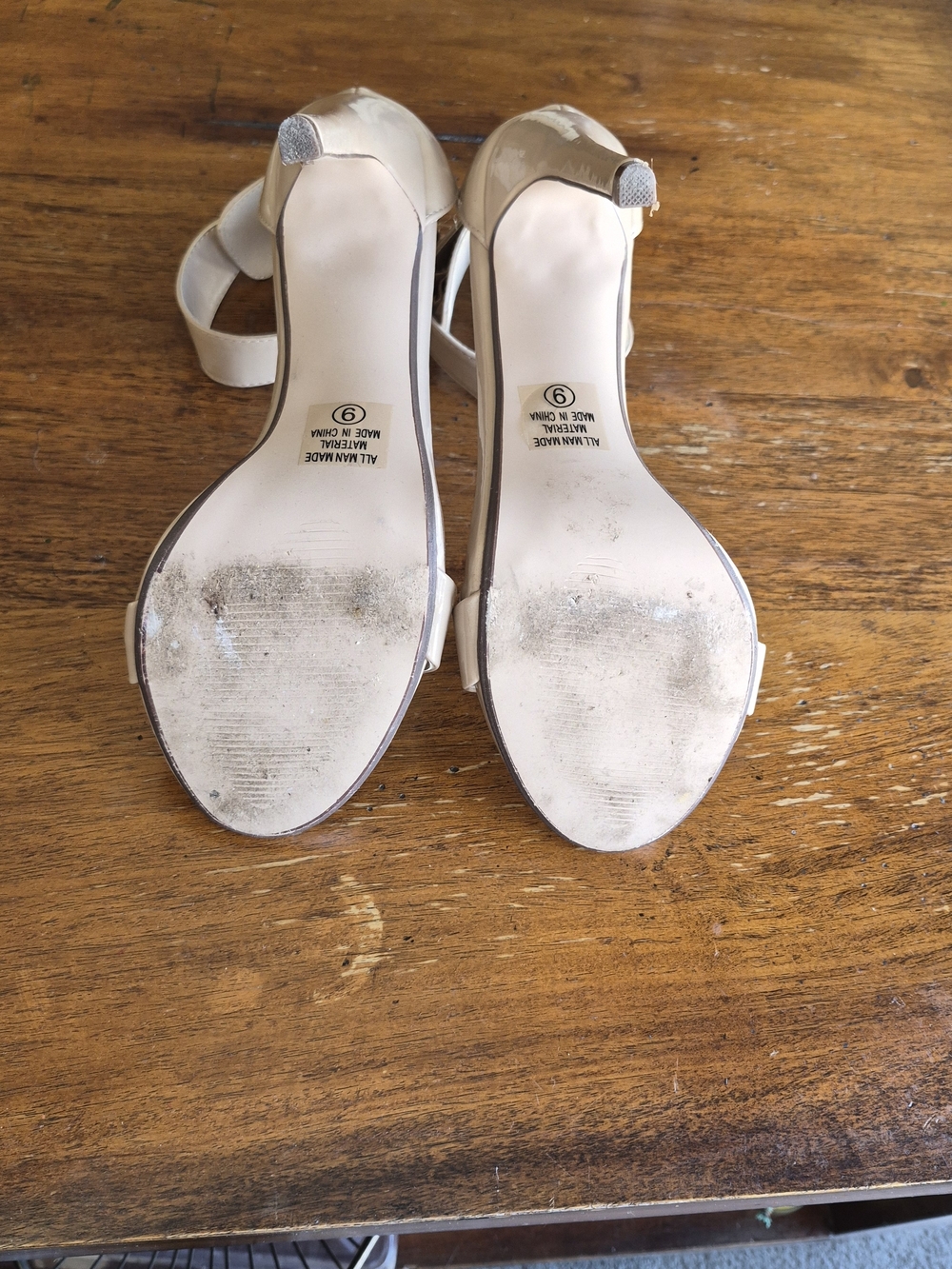 Women's Nude Patent Ankle-Strap Heels - Picture 6 of 7